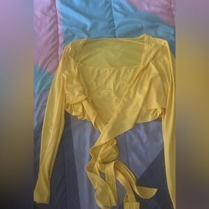 Yellow Wrap Top